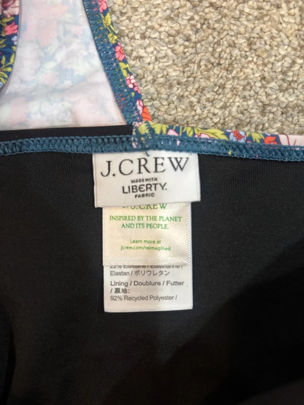 J. Crew Ruched One-Shoulder One-Piece in Liberty Floral Meadow Song Size 14